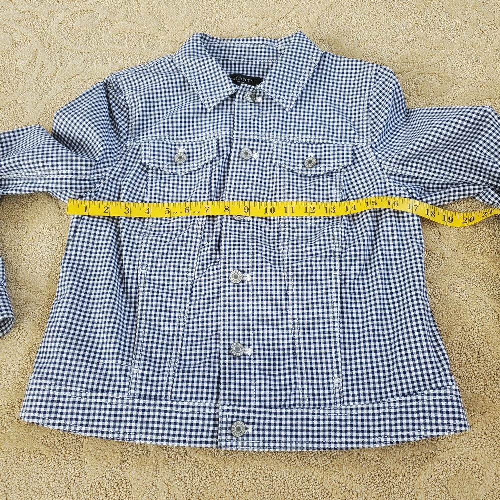 Medium Petite Talbots Jacket Button Down Gingham … - image 4